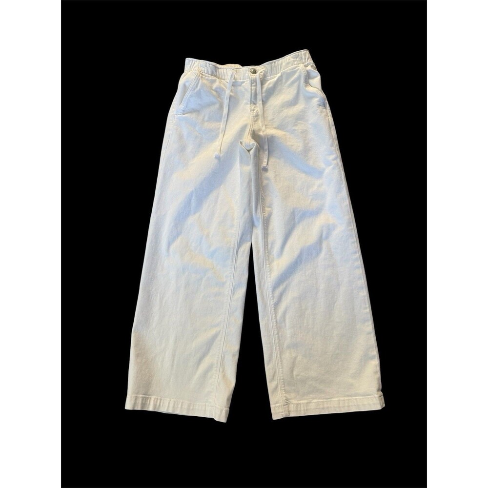 American Eagle Low Rise Ultra Wide Leg Jean Women’s Size XS Elastic Waist White